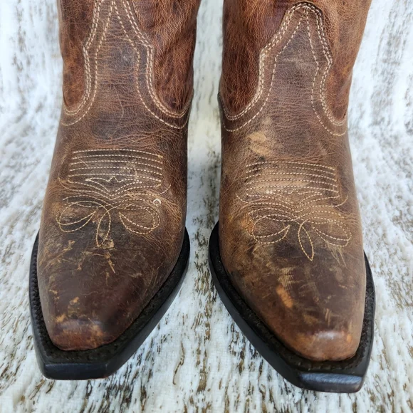 J.B Dillon JBW5001 Western Cowgirl Boot Brown Goat Leather | Women's Size 7B - Picture 2 of 11